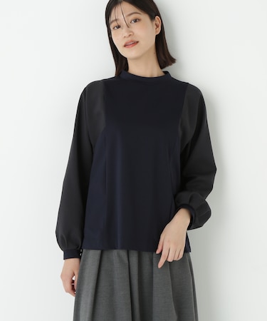 ◆ポンチ異素材ドッキングプルオーバー