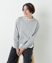 シャツ地ドッキングプルオーバー