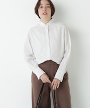 ストライプローンハイネックシャツ