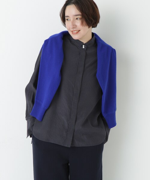 ストライプローンハイネックシャツ｜ヒューマンウーマンの通販｜&mall