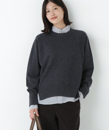 ◆ミドルゲージウールクルーネックプルオーバー