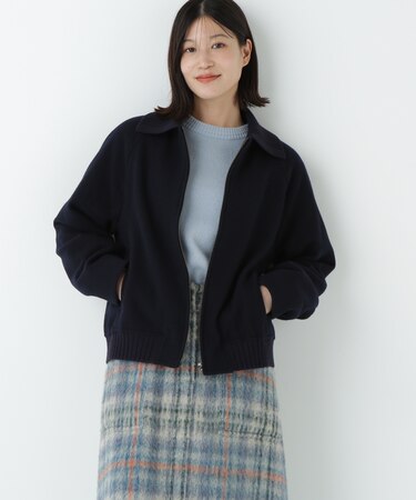 Ｗメルトンショートジップブルゾン