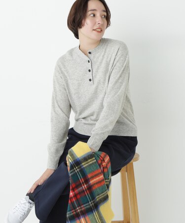ウールＭＩＸヘンリーネックプルオーバー