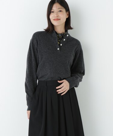 ウールＭＩＸヘンリーネックプルオーバー