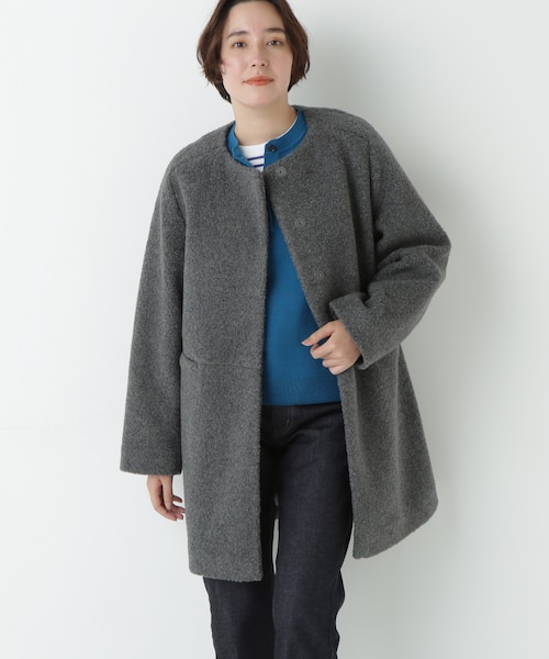 ◇ボアノーカラーコート｜ヒューマンウーマンの通販｜&mall