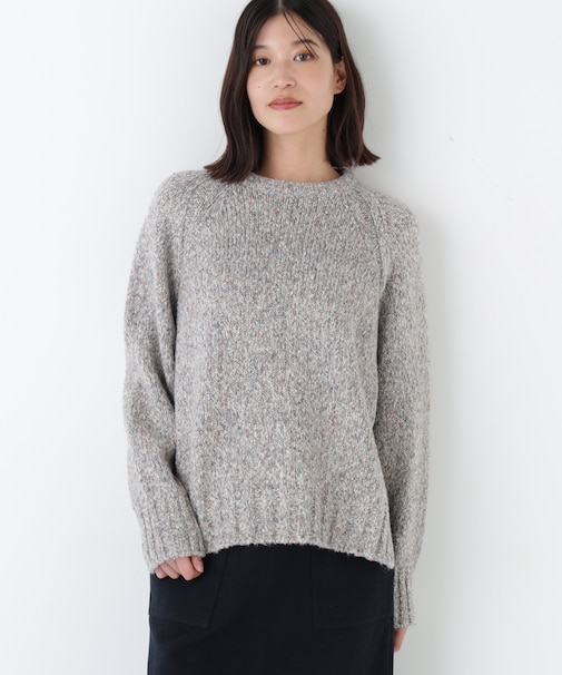 ◆ＭＩＸヤーンクルーネックラグランプルオーバー