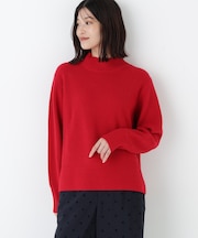 ◆ウールハイネック片畦プルオーバー