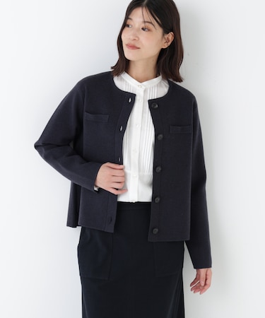 ◆ハイゲージミラノリブクルーネックジャケット