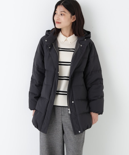 ◆フーディースタンドカラー２ｗａｙダウンコート