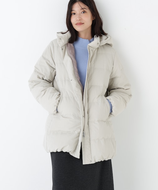 ◆フーディースタンドカラー２ｗａｙダウンコート