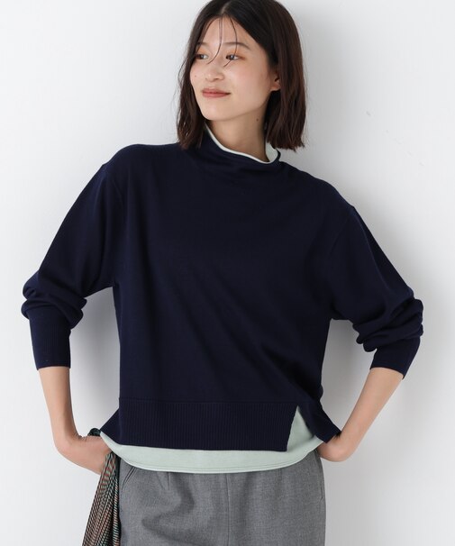 ◆ウールＭＩＸハイゲージバイカラータートルＰ／Ｏ