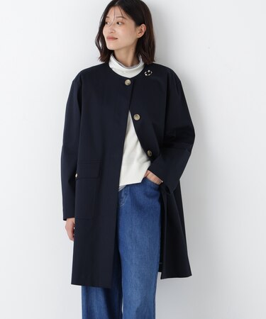 ◆ライナー付きフラップノーカラーコート