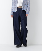 ◆ソフトデニムセミワイドパンツ