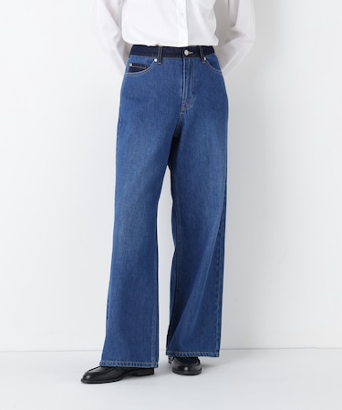 ◆ソフトデニムセミワイドパンツ