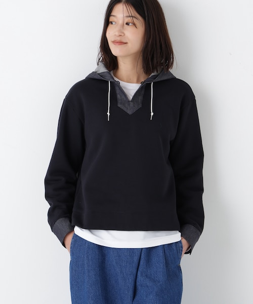 ◇デニムドッキングフーディープルオーバー｜ヒューマンウーマンの通販