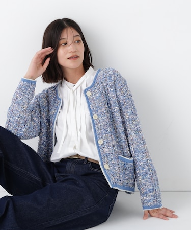 ◆ツィードニットＪＫ