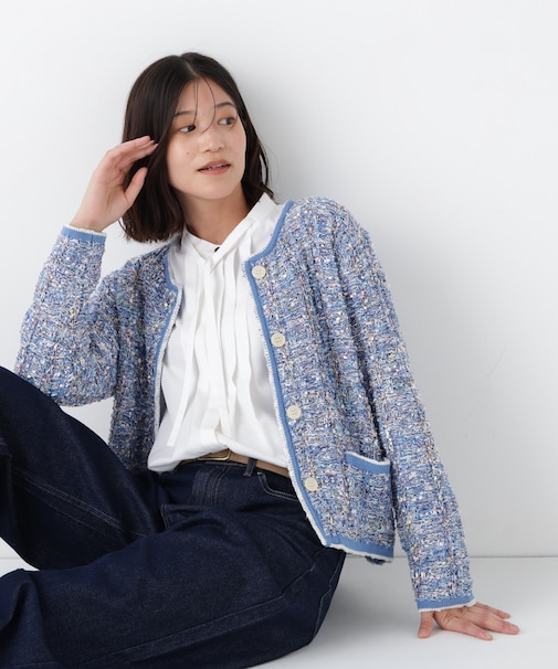 ◆ツィードニットＪＫ