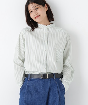 ◆ドビーストライプレースカラーブラウス