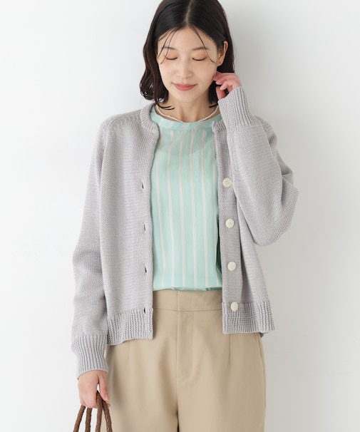 ◆ギマコットンキーネックカーディガン