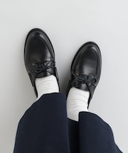 ◆レザーデッキシューズ