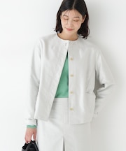 ◆ライトモールスキンノーカラージャケット