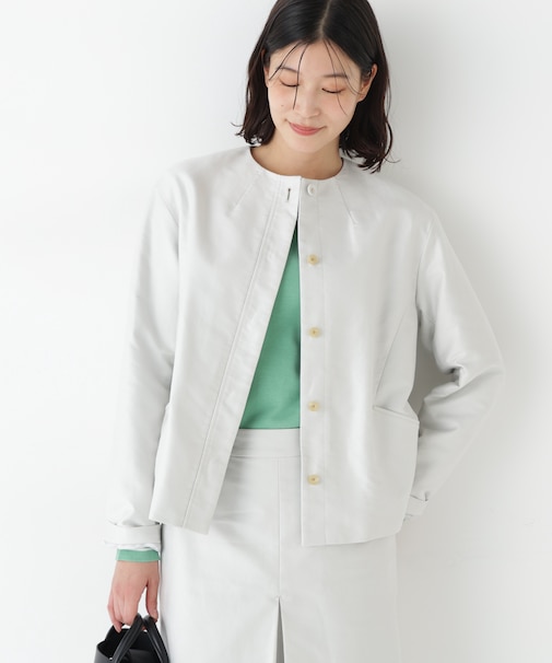 ◆ライトモールスキンノーカラージャケット