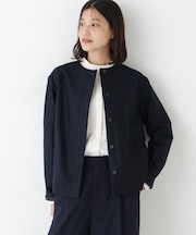 ◆ライトモールスキンノーカラージャケット