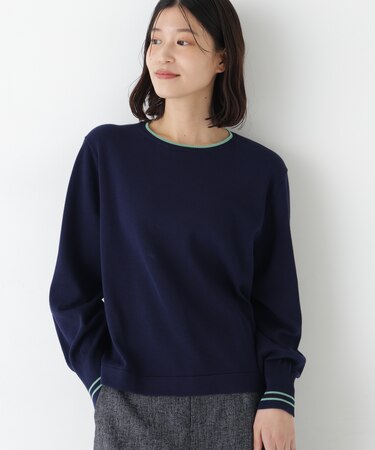 ◆オーガニックコットン混ライン入プルオーバー