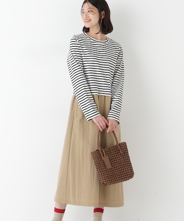 ◆ドッキングモックネックプルオーバーワンピース