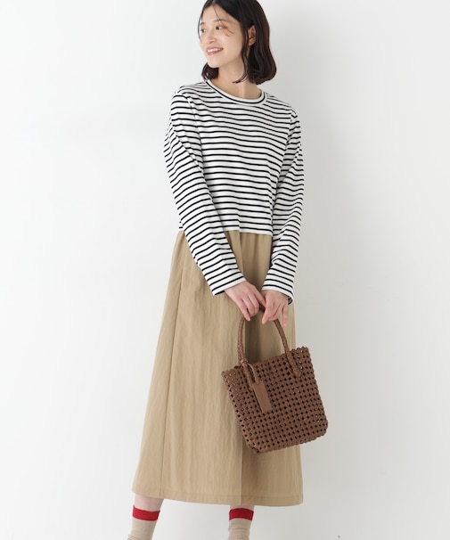 ◆ドッキングモックネックプルオーバーワンピース