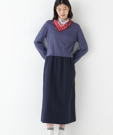 ◆ドッキングモックネックプルオーバーワンピース