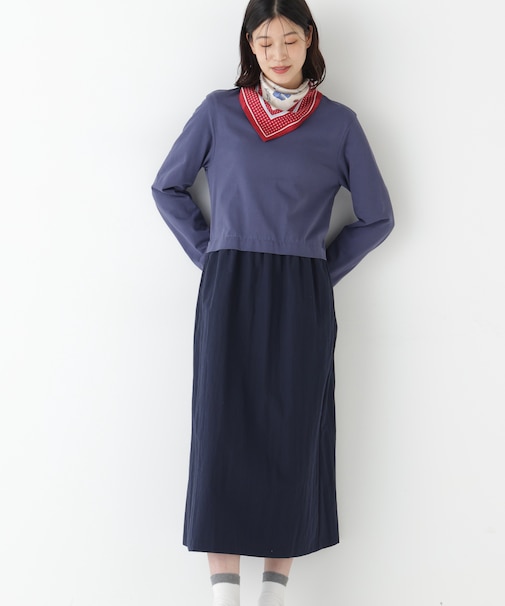 ◆ドッキングモックネックプルオーバーワンピース