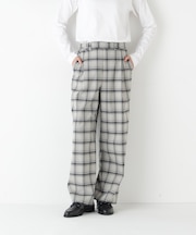 ◆ＴＲチェックタックワイドテーパードパンツ