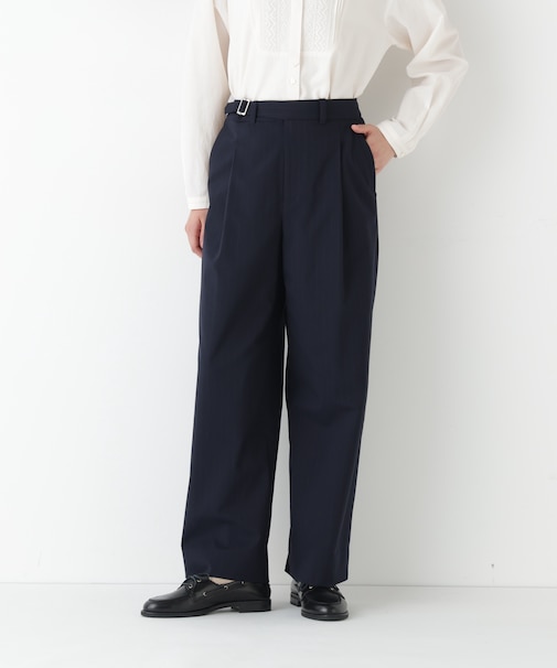 ◆ＴＲチェックタックワイドテーパードパンツ