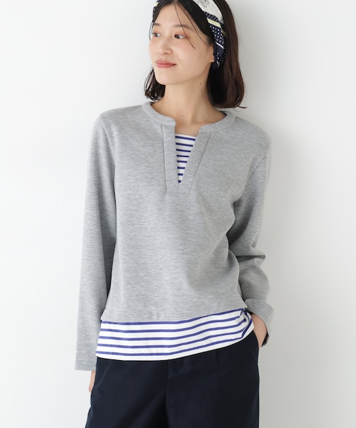 ◆ボーダー重ね着風ＰＯ