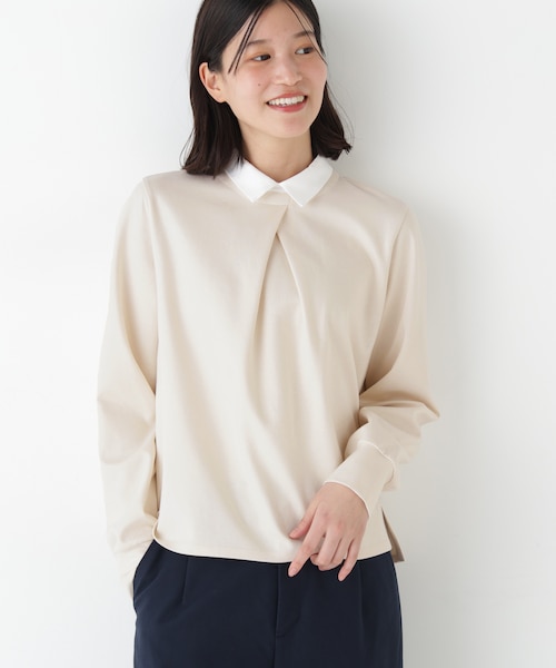 ◇シャツカラードッキングプルオーバー｜ヒューマンウーマンの通販