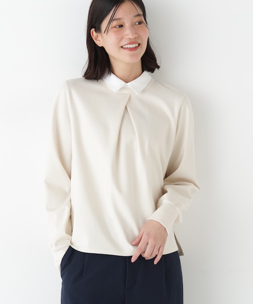 ◆シャツカラードッキングプルオーバー