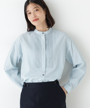 ◆レースドッキングハンドカラーブラウス