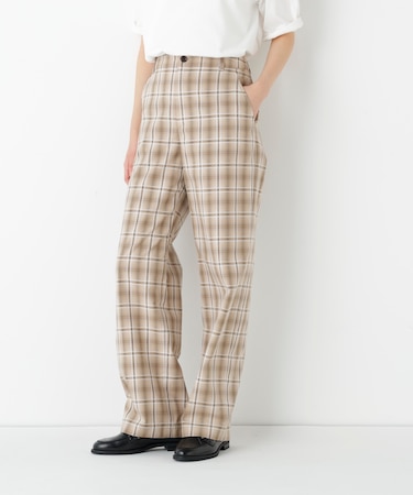 ◆先染めチェックストレートパンツ