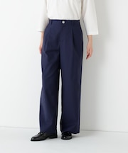 ◆麻調合繊タックセミワイドパンツ