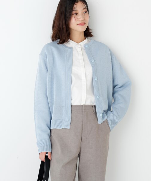 ◆ミドルゲージギマクルーネックカーディガン