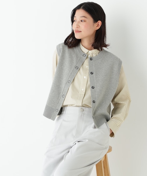 ◆ハイツイストコットン混ジャカードベスト