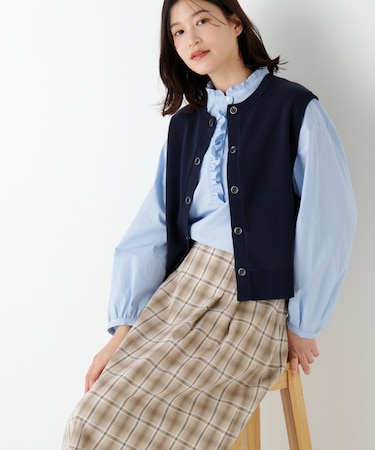 ◆ハイツイストコットン混ジャカードベスト