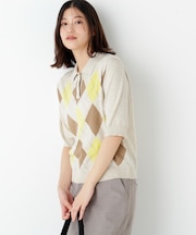 ◆アーガイル柄ポロニット