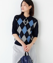 ◆アーガイル柄ポロニット