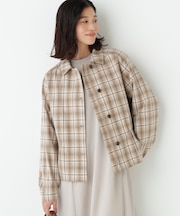 ◆先染めチェックブルゾン