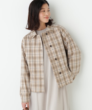 ◆先染めチェックブルゾン