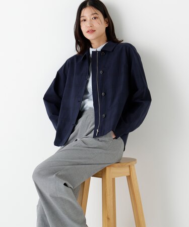 ◆先染めチェックブルゾン