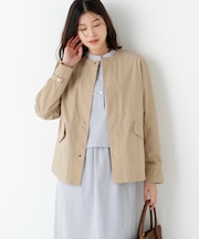 ◆綿ナイロンダンプノーカラージャケット