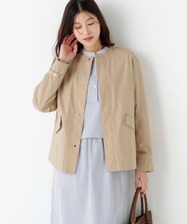 ◆綿ナイロンダンプノーカラージャケット